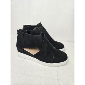 Juti Crisscross Wedge Sneaker Womens Size 9 Black Closed Toe Comfort Shoes